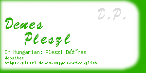 denes pleszl business card